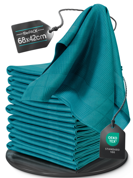 Microfaser Geschirrtücher petrol 10 Stueck Set 1